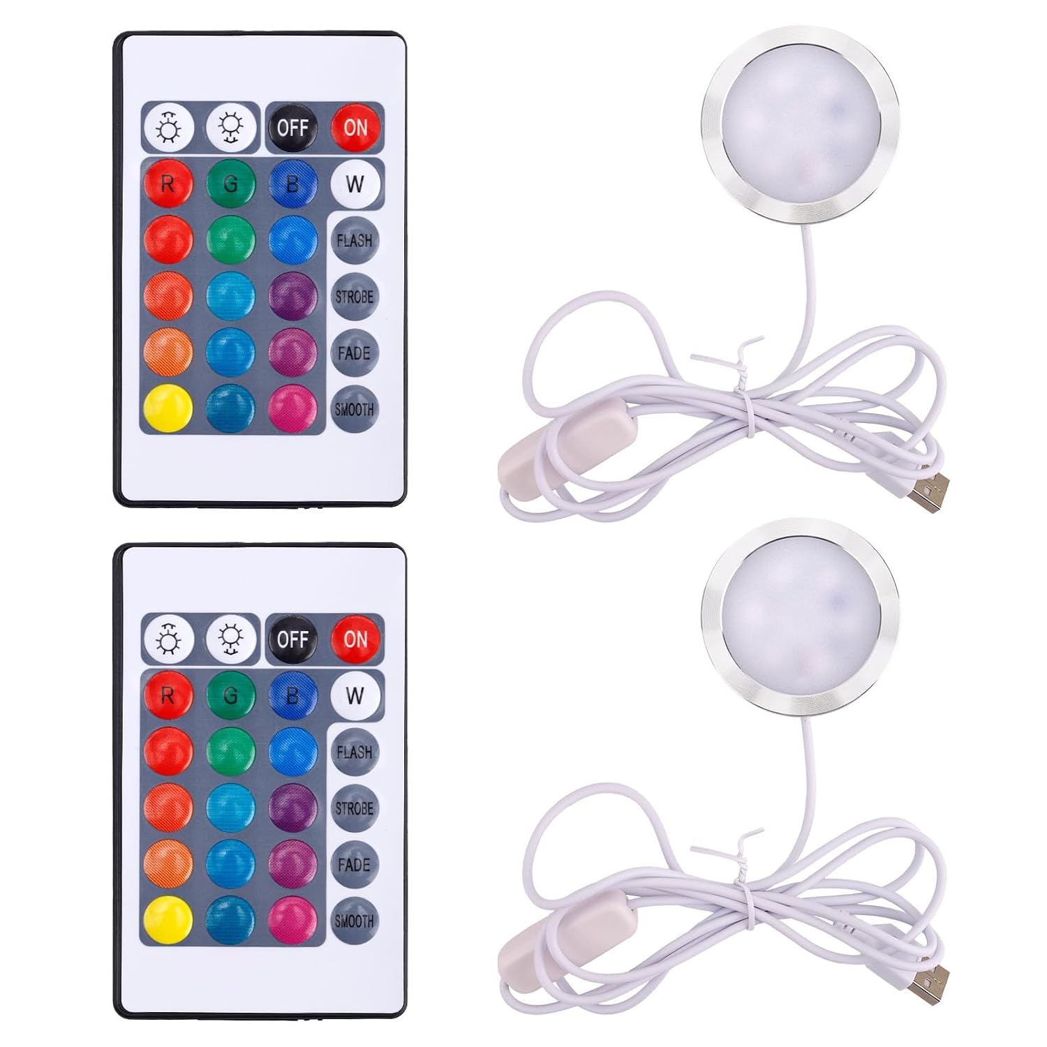 2pcs LED Lamp Kit 001 for Bambu Lab 3D Printing, 16 Colors Remote Control LED Light Kit 5V USB Powered Compatible with Bambu Lab/Makerworld/Makeronline Printer Accessories