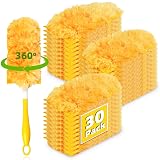 30 Pack 360 Dusters Refills for Swiffer Dusters, Unscented Heavy Duty Duster Kit Disposable Dusters Refills with 1 Handle for Cleaning Furniture, Blinds, Ceiling Fans