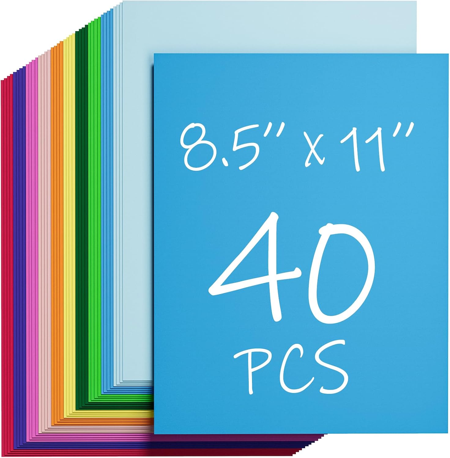 CreGear 40 Sheets Colored Cardstock Printer Paper 8.5 x 11, 10 Assorted Colors Card Stock, 180gsm/65lb Multicolor A4 Colorful Construction Paper for Crafting, Christmas DIY Card Making, Scrapbooking