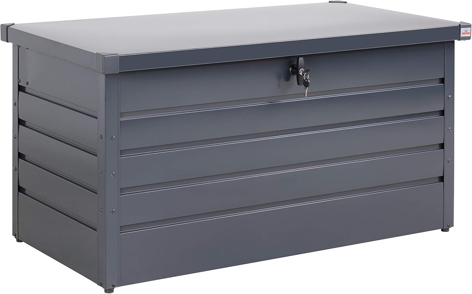 Gardebruk® Storage Box | Garden Metal | 385L | Lockable Gas Lift | Lid Chest Tool | 120x62x63cm | Container Outdoor Patio Balcony | Anthracite | Secure | Waterproof Trunk