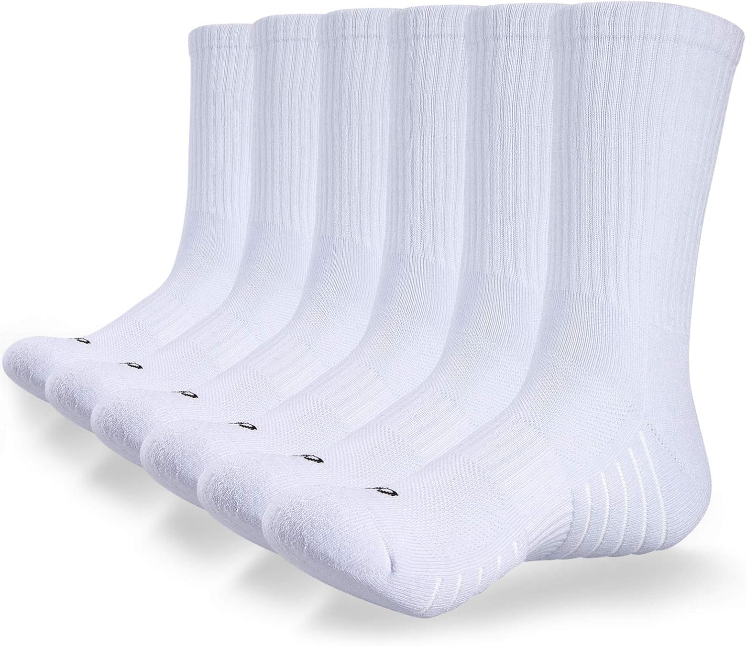 coskefy Sports Socks Thick Cushion Walking Thermal Crew Athletic Socks for Outdoor Work Hiking Trainer (6 Pairs)