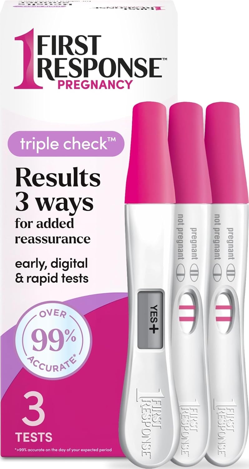 First Response Triple Check Pregnancy Test 3 ct. | Early Result Test, Digital Pregnancy Test, Rapid Result Test, Over 99% Accurate*