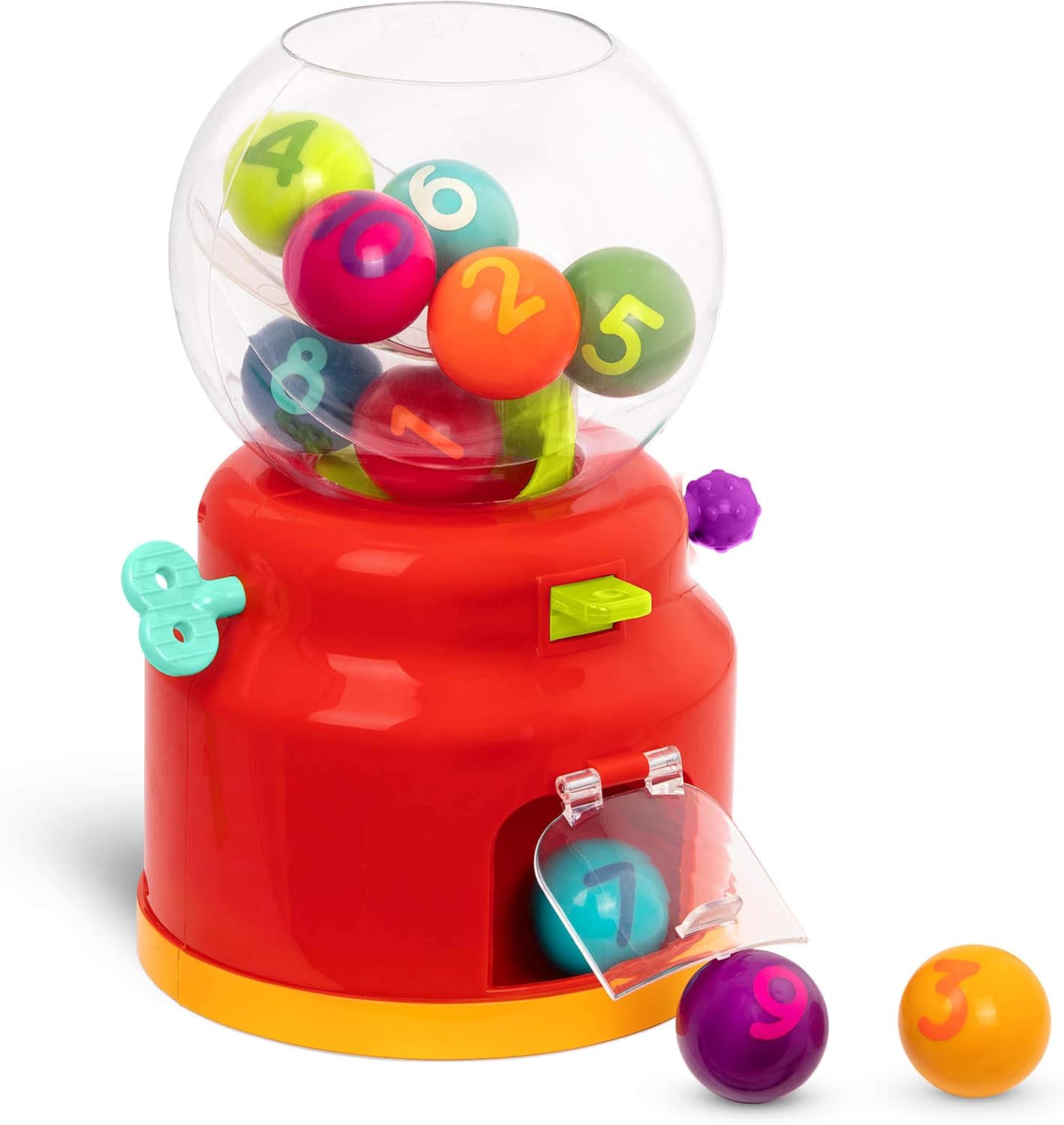 Battat – Bubble Dispenser for Kids – Mini Vending Machine Toy – 10 Colorful Number Balls – Numbers & Colours Gumball Machine – Toddlers 12 Months+