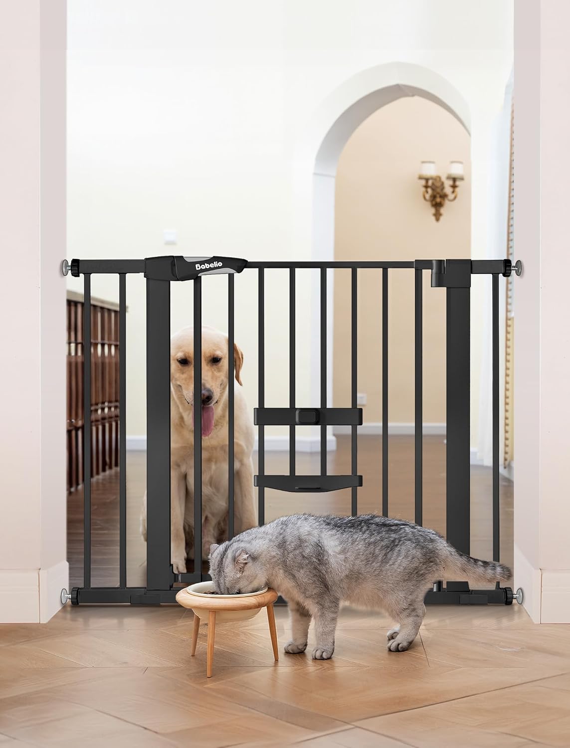 Babelio Baby Gate with Cat Door, CatPrivilege II, 29-40"