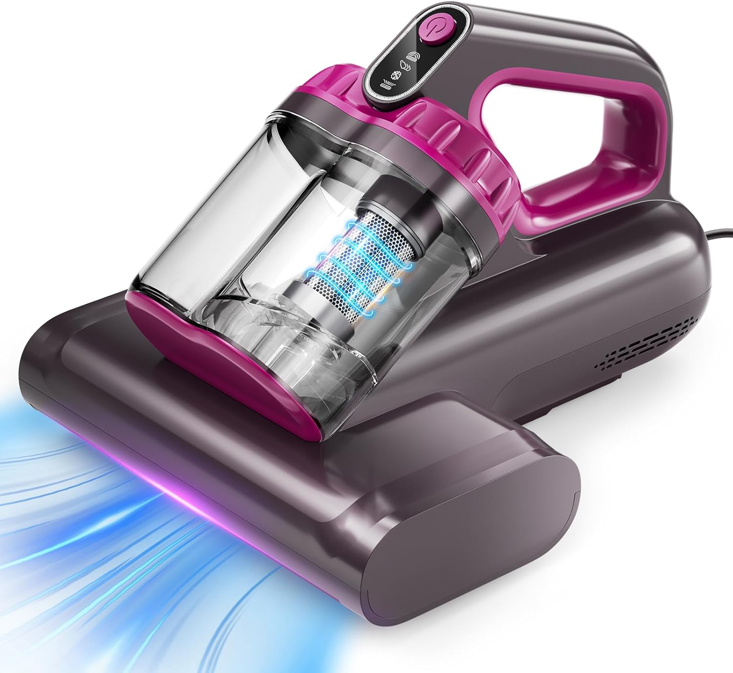 Mattress Vacuum Cleaner, 17Kpa Bed Vacuum Cleaner, 273nm UV-C Light & Ultrasonic 145°F Heating, 80000 RPM/Min Brushroll Rotation, Wide Suction Port for Pillows Cribs Sofa, Black Corded