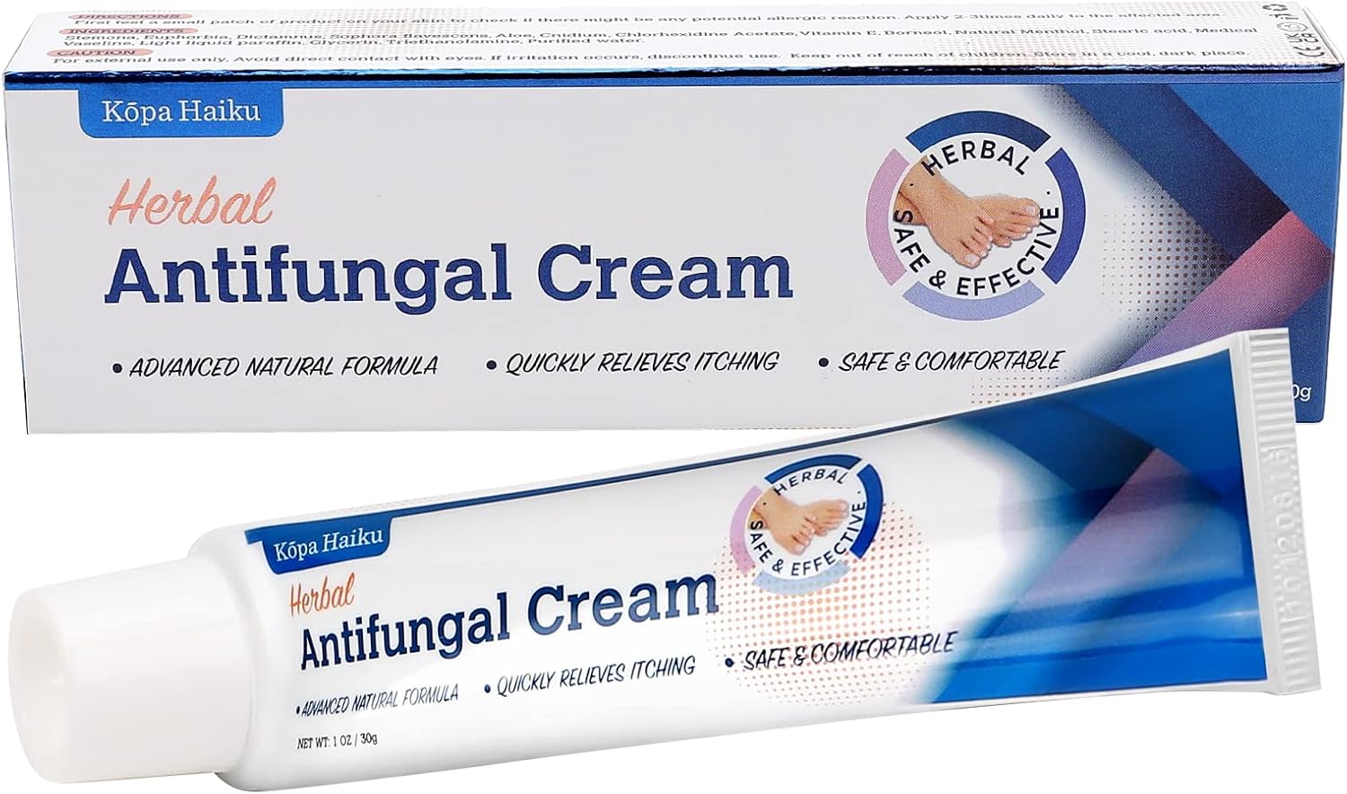 Kopa Haiku Herbal Antifungal Cream: Rapid Relief for Athletes Foot Ringworm Jock Itch – Botanical Moisturizing Formula for Healthier Skin