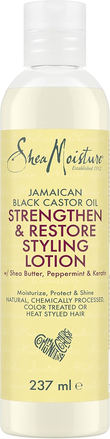 Shea Moisture Jamaican Black Castor Oil Strengthen & Restore Hair Styling Lotion Sulphate and Silicone Free for chemically processed, heat styled, or natural hair 237 ml