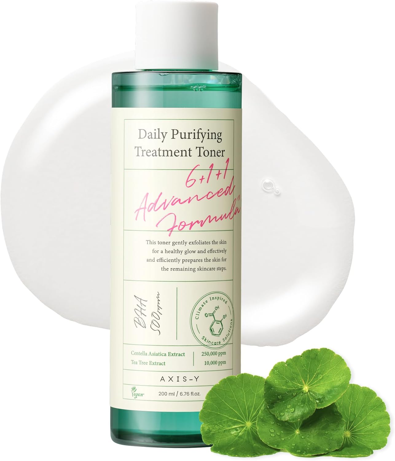 AXIS-Y Daily Purifying Treatment Toner with Salicylic Acid & Centella Asiatica - Pore Minimizer, Oil Control & Blemish Treatment Face Exfoliator - Vegan Korean Skin Care BHA Toner - 6.76 fl. oz.
