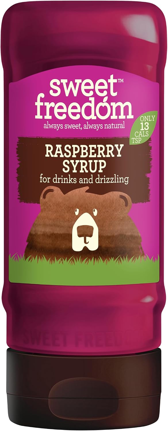 Sweet Freedom - Raspberry Syrup for Coffee & Drizzling - Only 13 Calories Per Teaspoon - For Frappes, Cocktails, Pancakes & Porridge - Healthy Baking - Vegan & Plant Based - 350g, Pack of 1