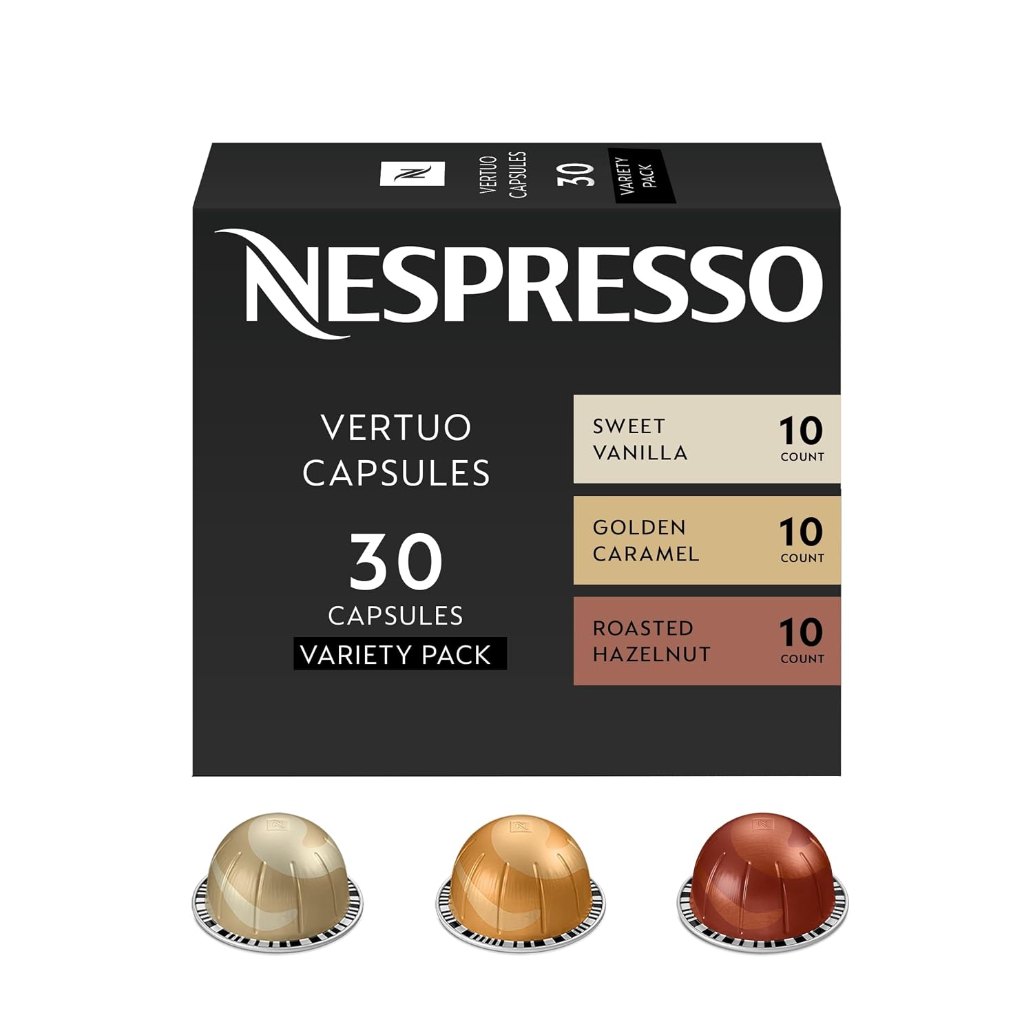 Nespresso Capsules Vertuo, Barista Flavored Pack, Medium Roast Coffee, 30 Count Coffee Pods, Brews 7.8oz.