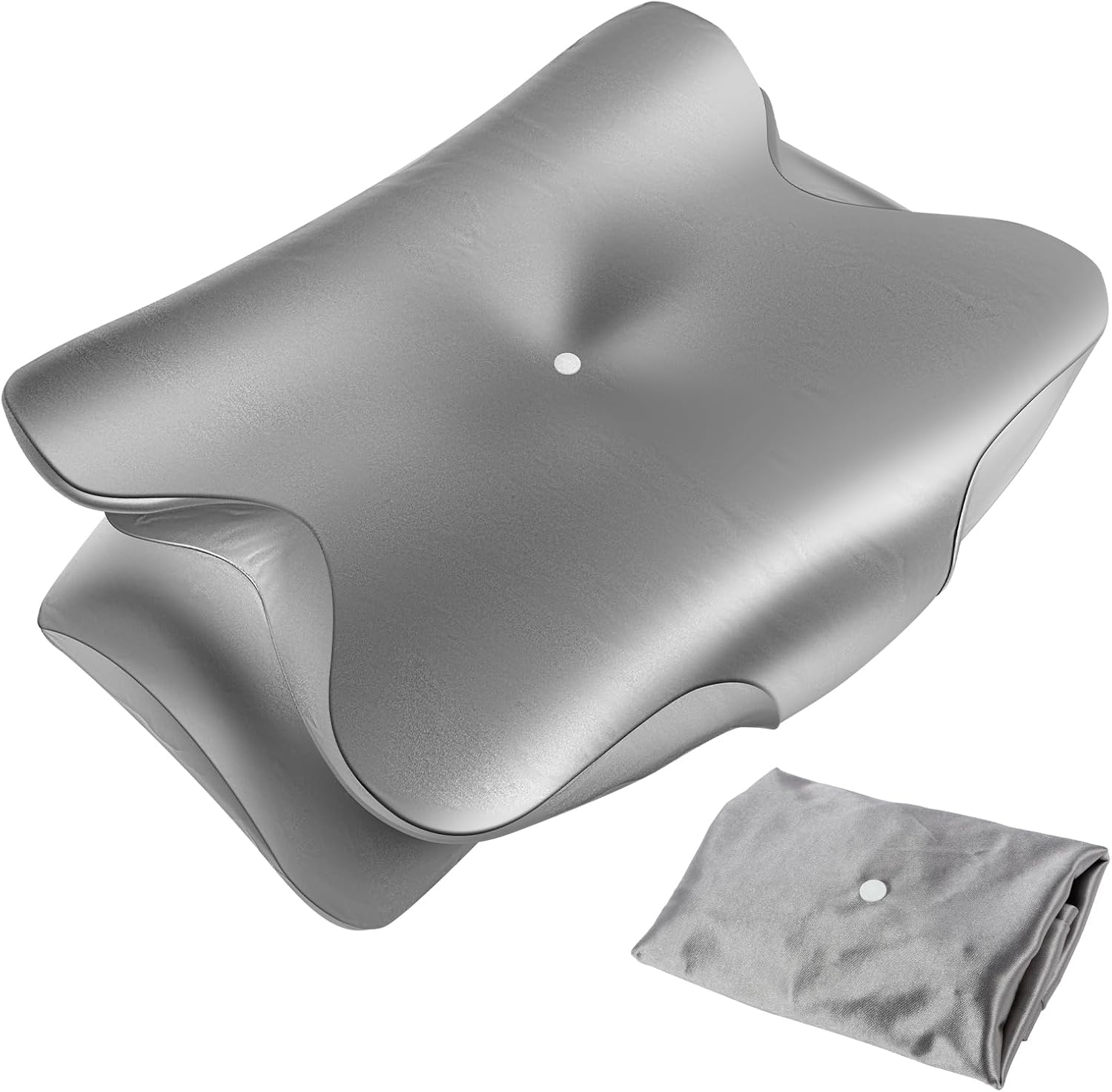 Contour Pillow Case Cover with Zipper, Satin Pillowcase Cover Smooth Contour Pillowcase Soft Cervical Neck Pillow Cover Comfortable Contour Pillow Covers Machine Washable for Pillows Home