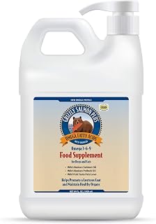 Grizzly Salmon Plus Omega Fatty Acids Food Supplement for Dogs & Cats (Various Sizes) - Wild-Sourced Omega 3-6-9, Wild Alaskan Salmon Oil (64 Fl Oz)