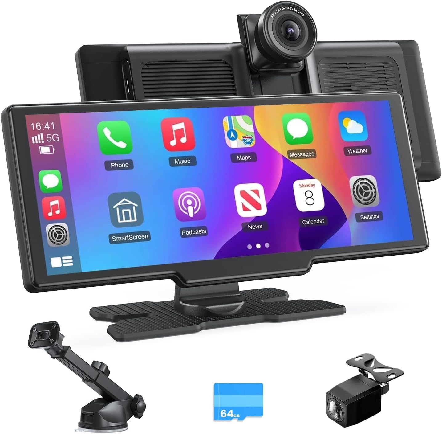 Avylet 9.26'' Wireless Car Stereo for Apple Carplay & Android Auto with 4K Dash Cam, Portable Car Stereo, 1080P Backup Camera, GPS Navigation, Car Audio Receivers, Mirror Link, Voice Control/Bluetooth