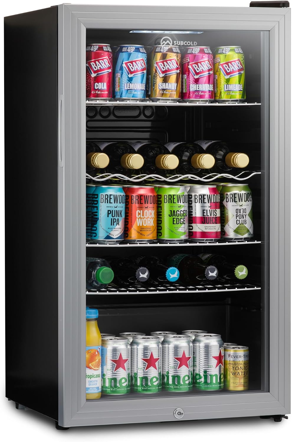 Subcold Super85 LED Light Under-Counter Fridge, 85L, Silver