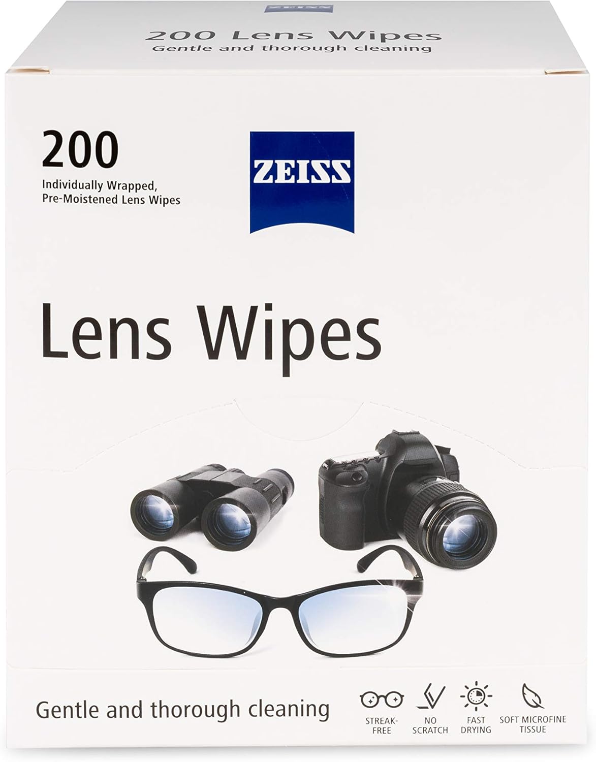 Zeiss Pre-Moistened Lens Cleaning Wipes, 6 x 5-Inches, 200 Count (Pack of 1)