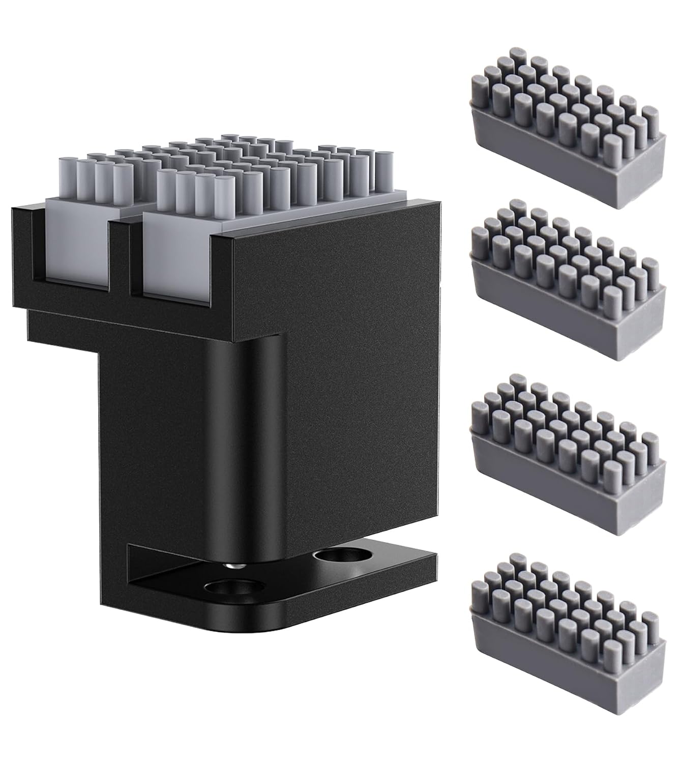 BIQU Panda Brush XP + 4PCS Spare Silicone Nozzle Cleaning Tool Kit, For Bambu-Lab P1S/P1P/X1C/X1E 3D Printers, Dual Brush Heads Replacement Silicone Nozzle Wiper, Plug in Play