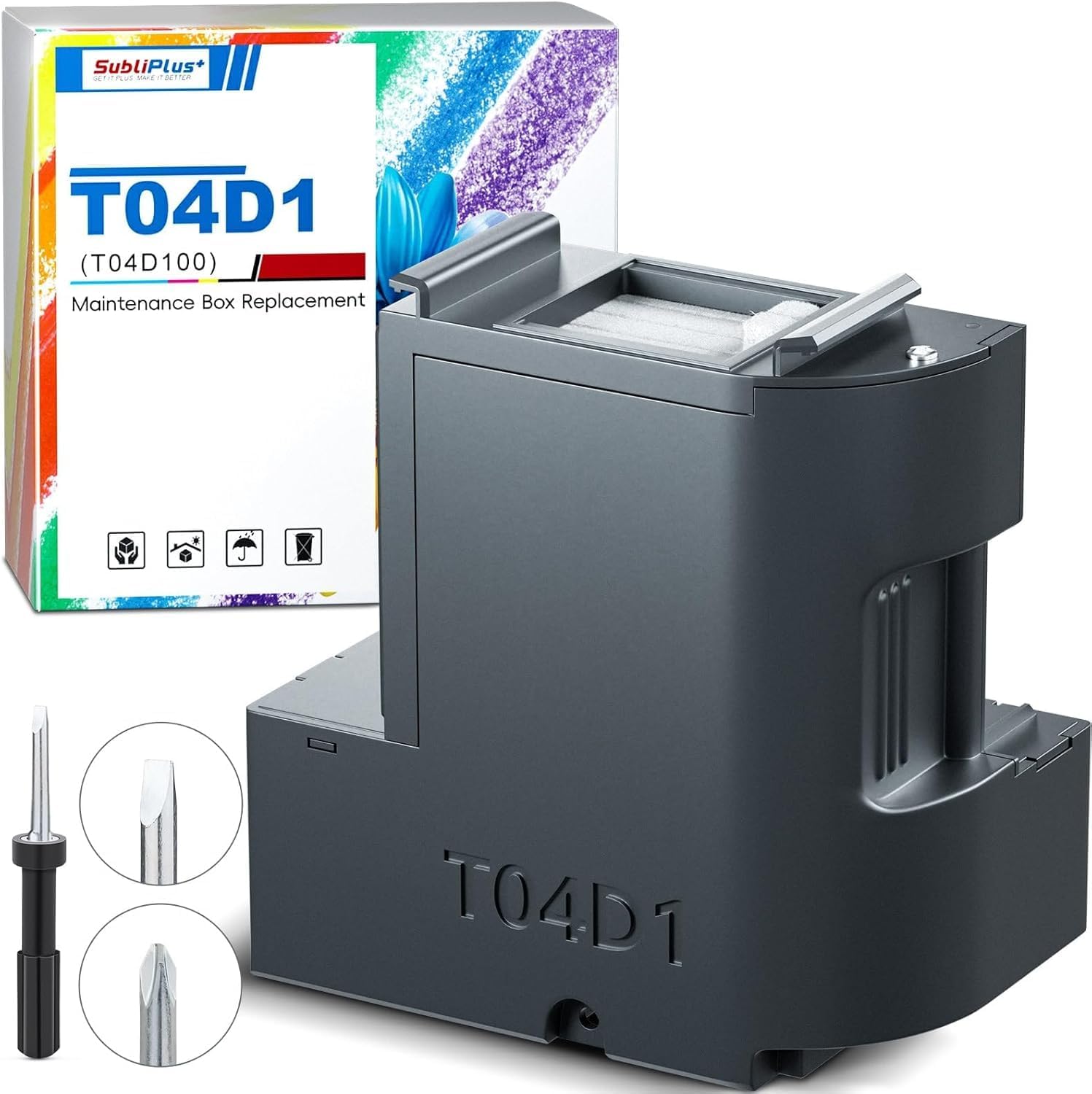 T04D1/C13T04D100 Ink Maintenance Box, Compatible for Eco tank ET-15000 ET-5170 ET-3750 ET-3850 ET-4750 ET-4850 WF-2960 XP-5200 ET-4856 XP-5105 XP-5100 WF-2860 Printers