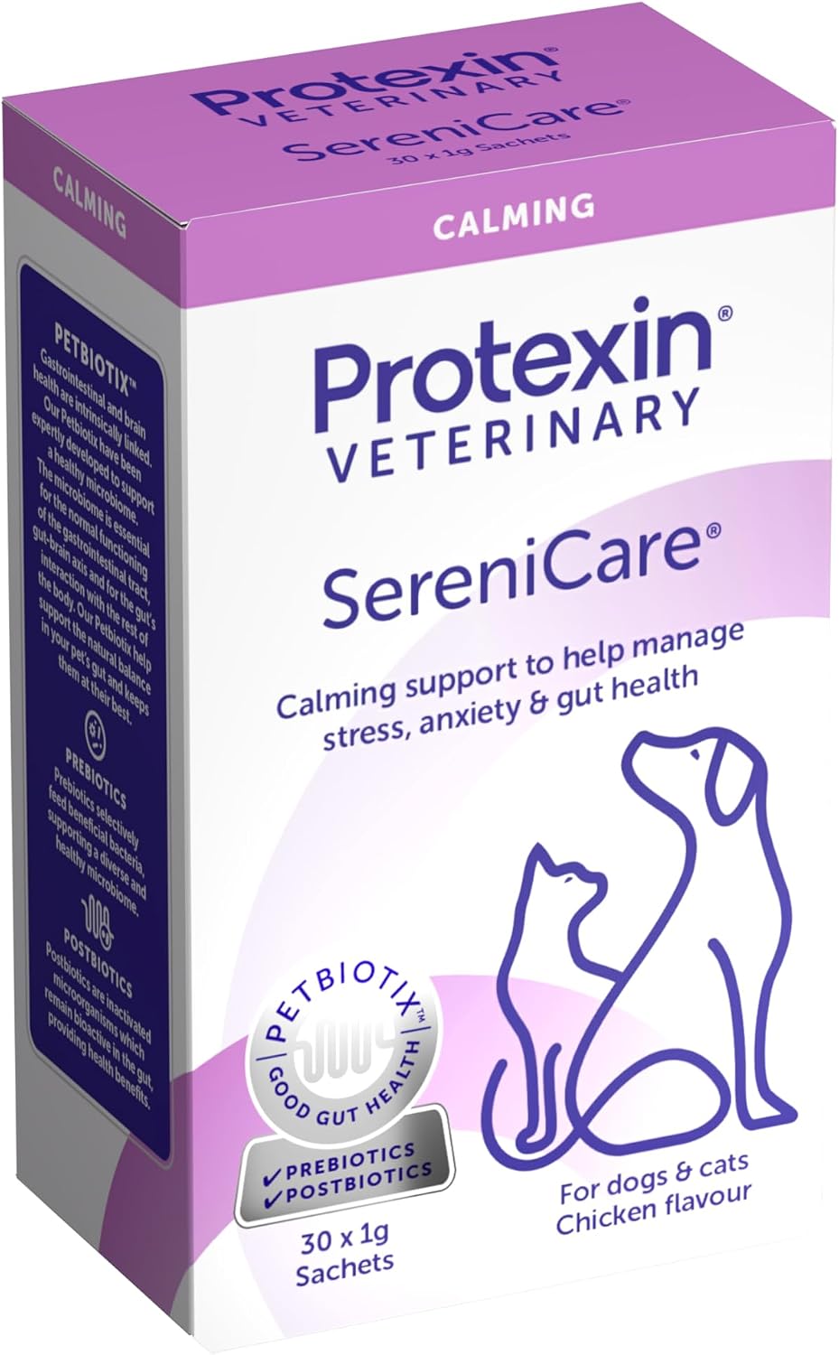 Protexin Veterinary SereniCare Sachets for Stress and Anxiety Management in Dogs and Cats, Meat-Free Chicken Flavour, 30 Sachets