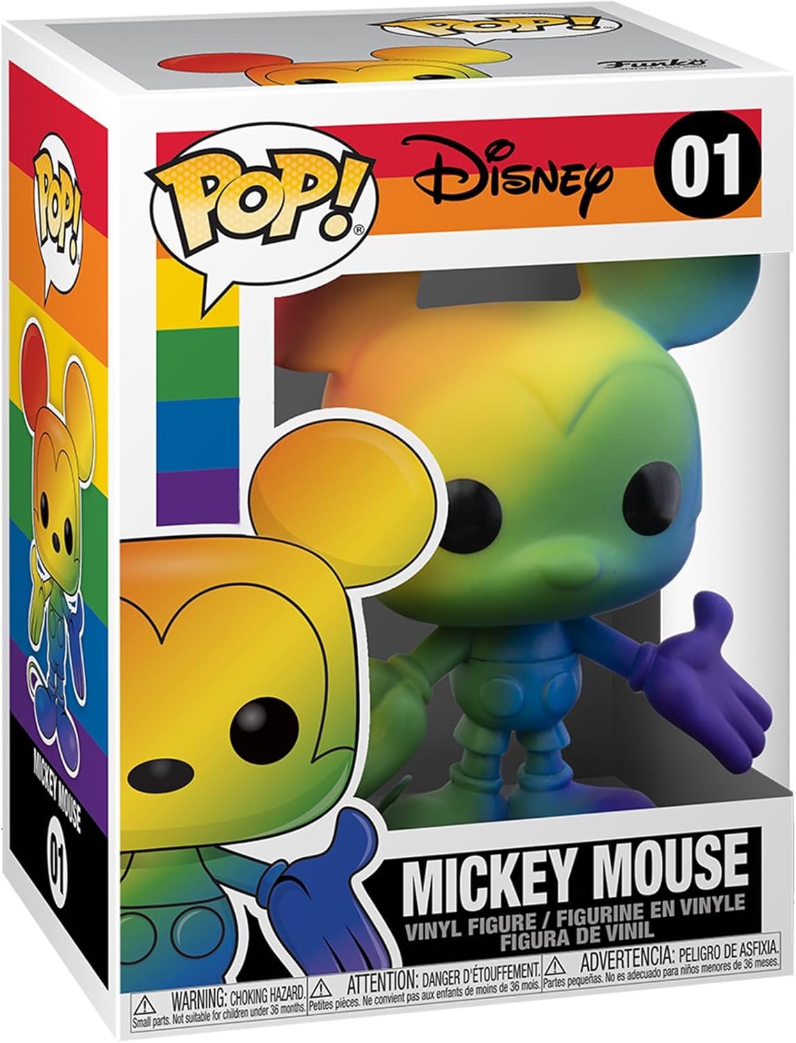 Funko POP Disney: Pride - Mickey Mouse (Rainbow), 3.75 inches, Multicolor