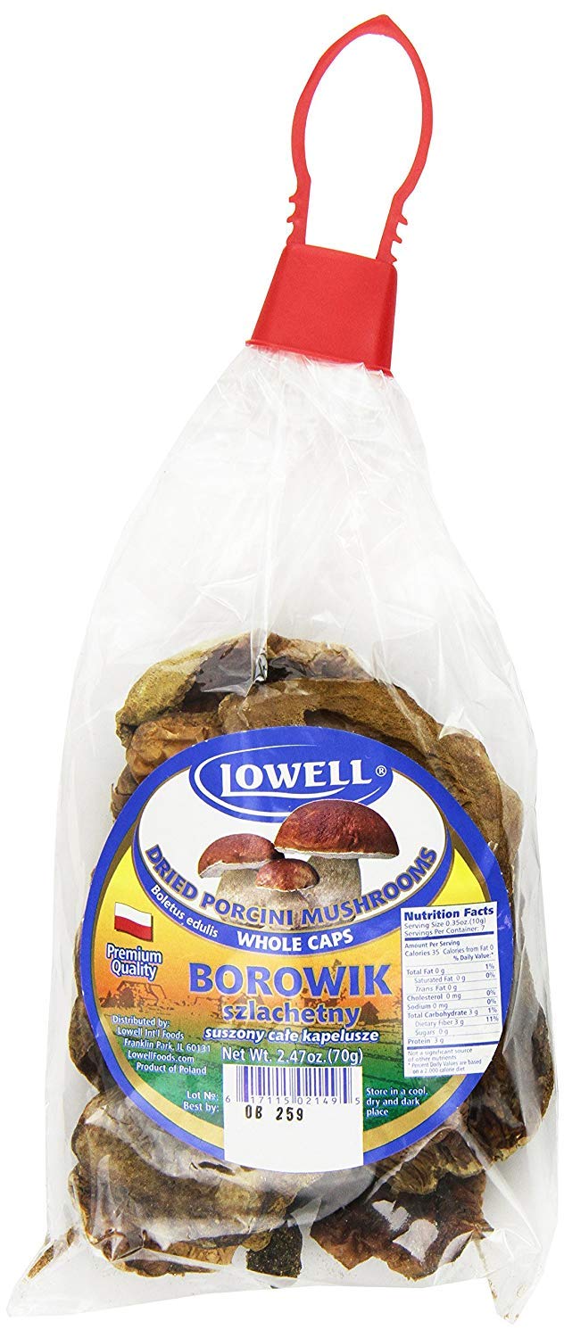 Polish Dried Porcini Mushrooms (Borowik Szlachetny), 70g - Whole Caps