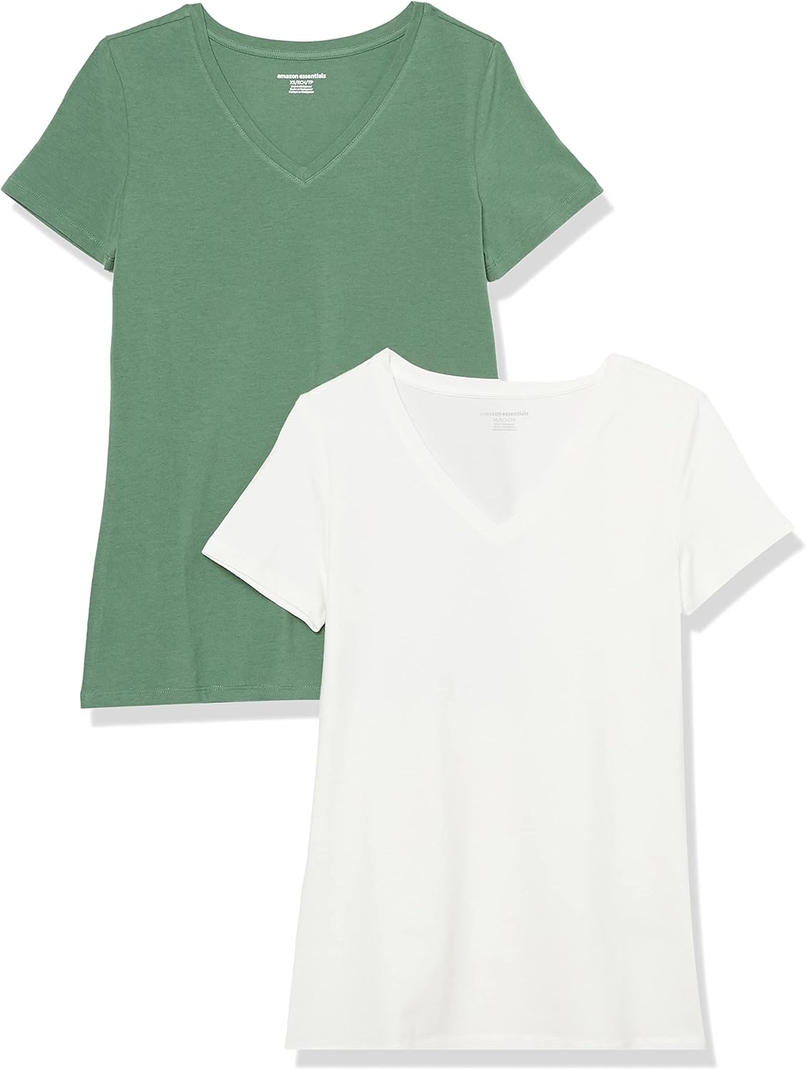 Amazon Essentials Women's Regular-Fit Short-Sleeve V-Neck T-Shirt, Multipacks