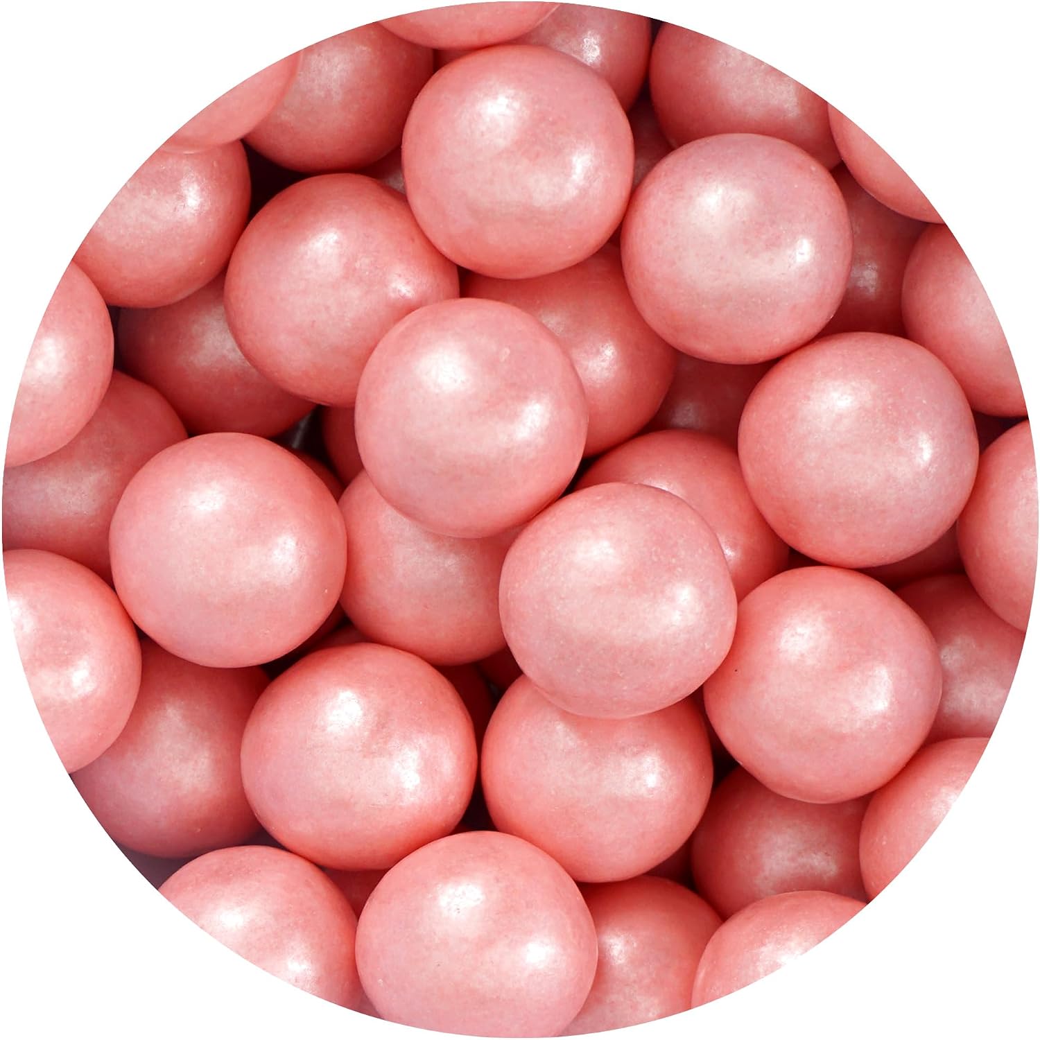 Pink Shimmer Gumballs 1 Inch Gumballs, 2 Pound Bulk Pink Candy (Approx. 110 Pieces), Pink Candy, Gumballs 1 Inch Pink Shimmer, The Hampton Popcorn & Candy Company