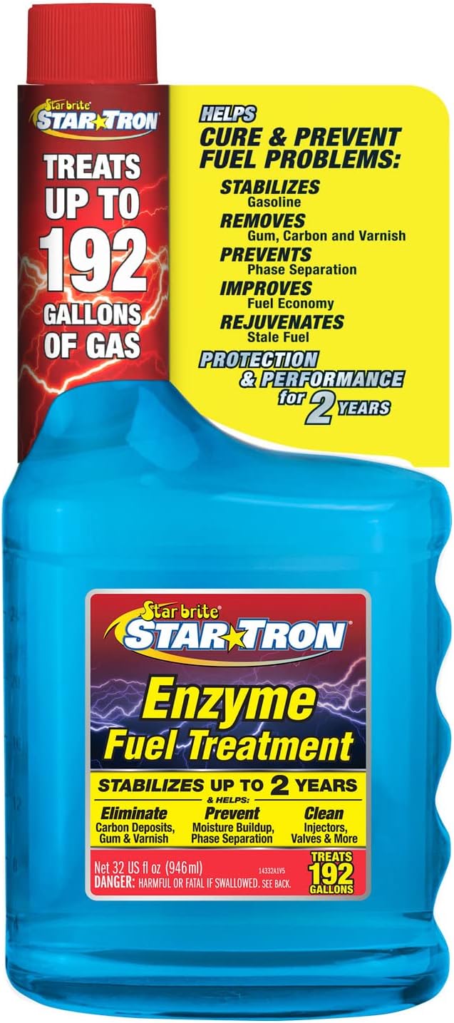 STAR BRITE Star Tron Enzyme Fuel Treatment SEF Gasoline Formula - 1 oz. Treats 6 Gallons - 32 OZ (14332)