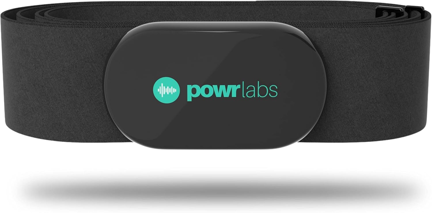 Powr Labs Bluetooth and ANT+ Heart Rate Monitor Chest Strap - Compatible with Polar, Garmin, Peloton, Wahoo