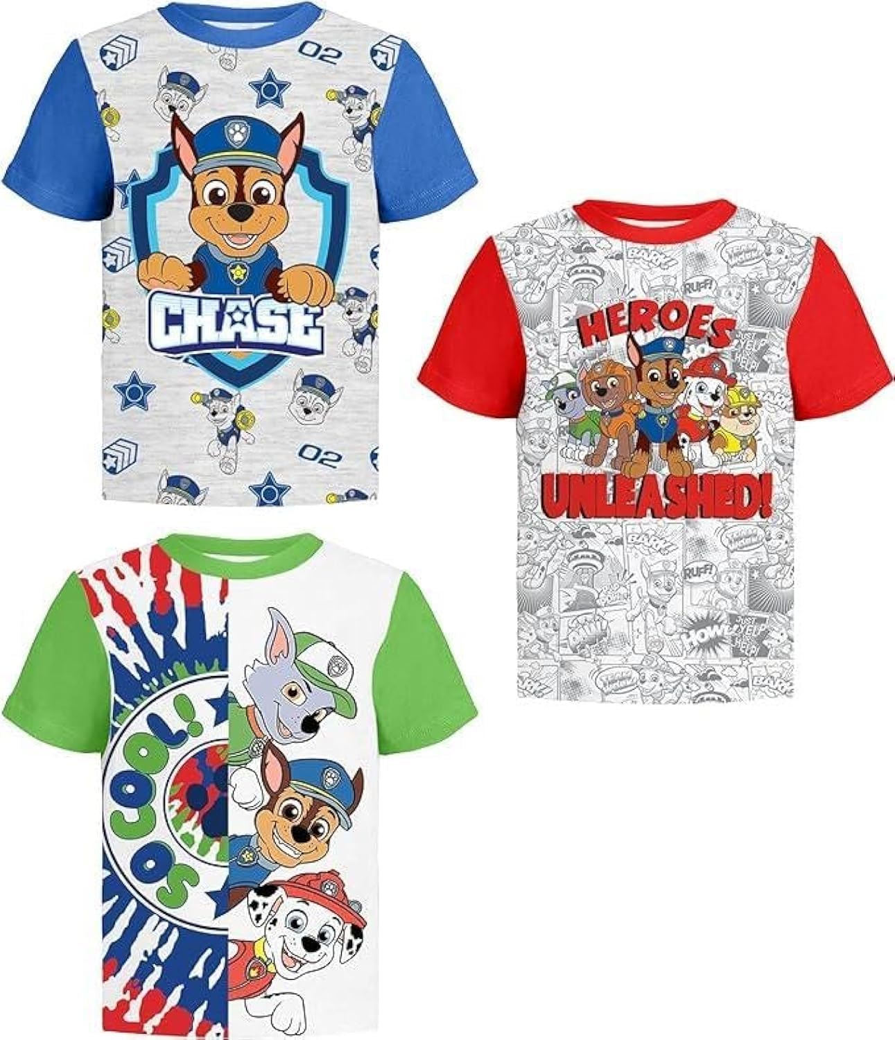 Paw Patrol Graphic T-Shirt (Sets) Marshall Chase Rubble Rocky Skye Everest Zuma Outfit Tee Toddlers Birthday to Kids Clothes