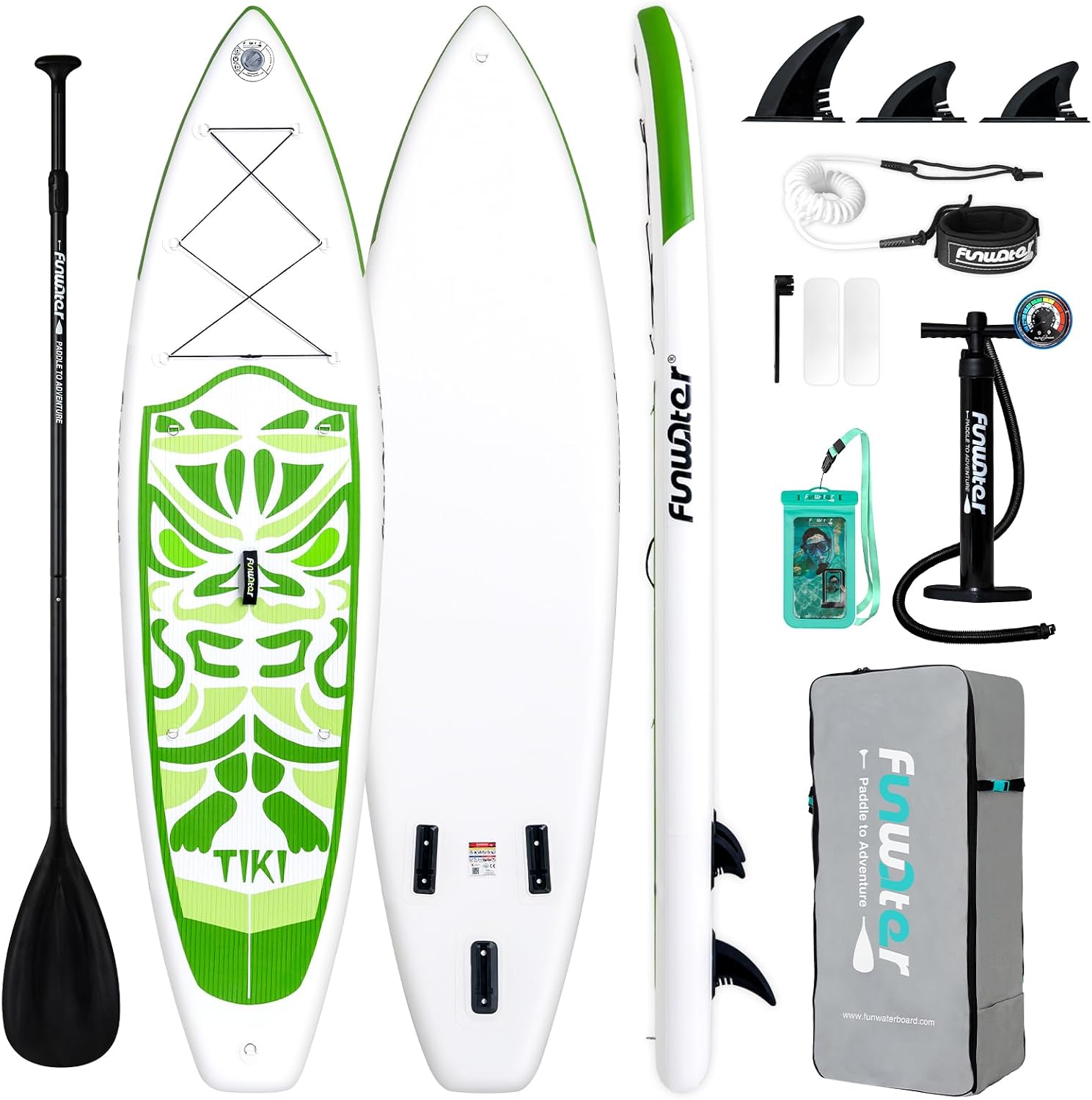 FunWater Inflatable Stand Up Paddle Board with Beginners SUP Accessories
