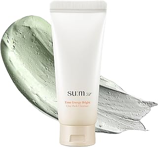 SU:M Time Energy Bright Clay Pack Cleanser (5.07 fl oz) - Korean Skincare 2-in-1 Pore Care & Brightening Cleanser. with Farm-Ilumiact™ & Lumitamine™ – Mask, Hydrating, Exfoliating and Makeup Removal.