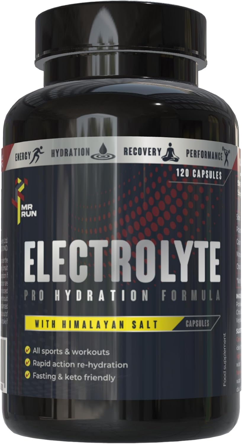 Electrolyte Tablets - Rapid Acting High Strength Rehydration Tablets with Sodium, Potassium, Magnesium - Muscle Cramp & Dehydration Relief for Sports Running, Keto, Fasting Salts - 120 Vegan Capsules