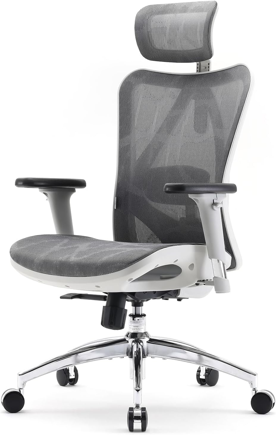 SIHOO Ergonomic Office Chair Mesh Desk Chair with Adjustable Lumbar Support 3D Armrests Breathable High Back Computer Chair (Light Gray)