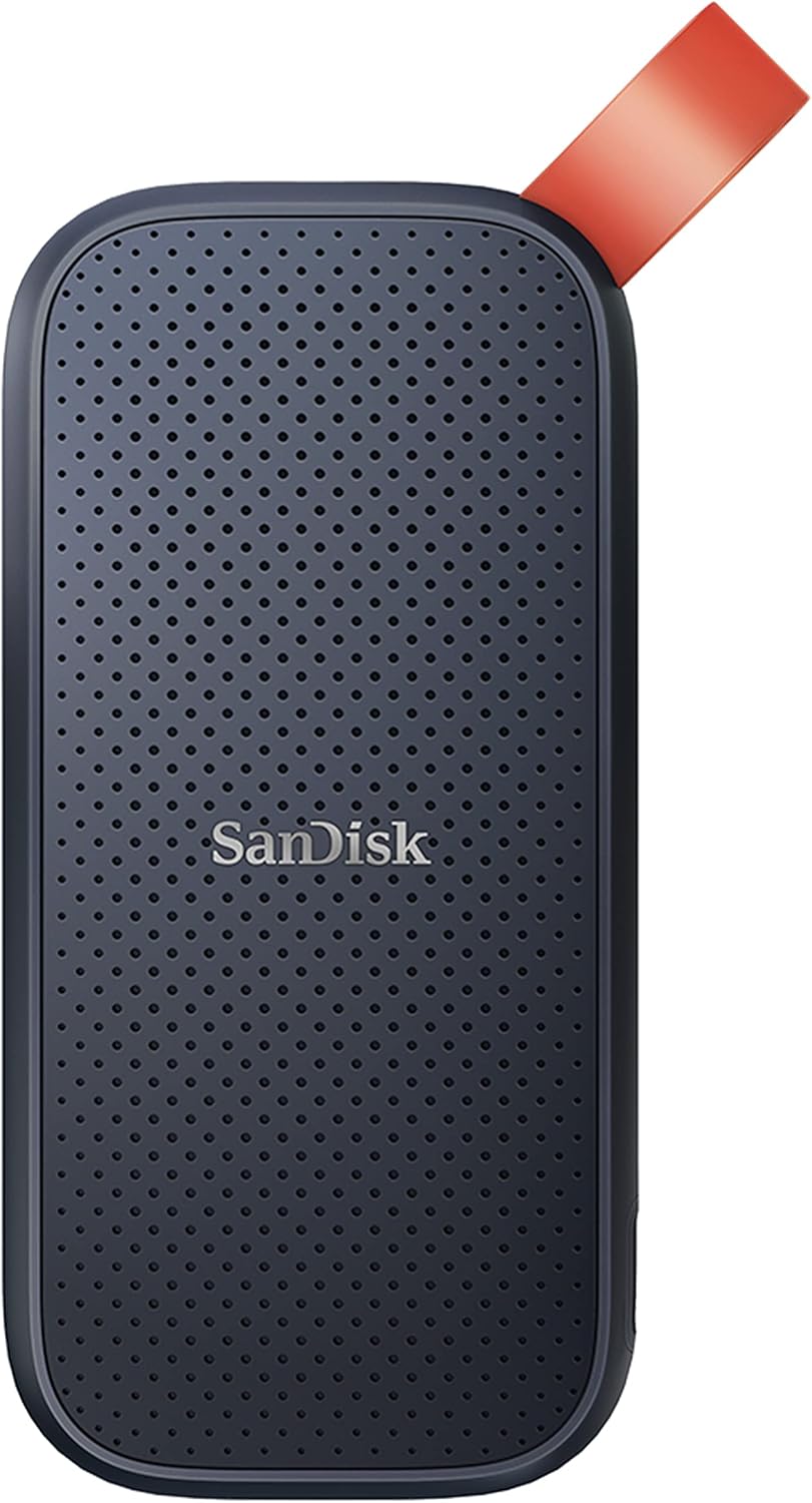 SANDISK Portable SSD 1TB (Read speeds up to 800 MB/s, USB 3.2 Gen 2, NVMe Solid State Performance, Updated firmware, fastening loop made of durable rubber) Grey