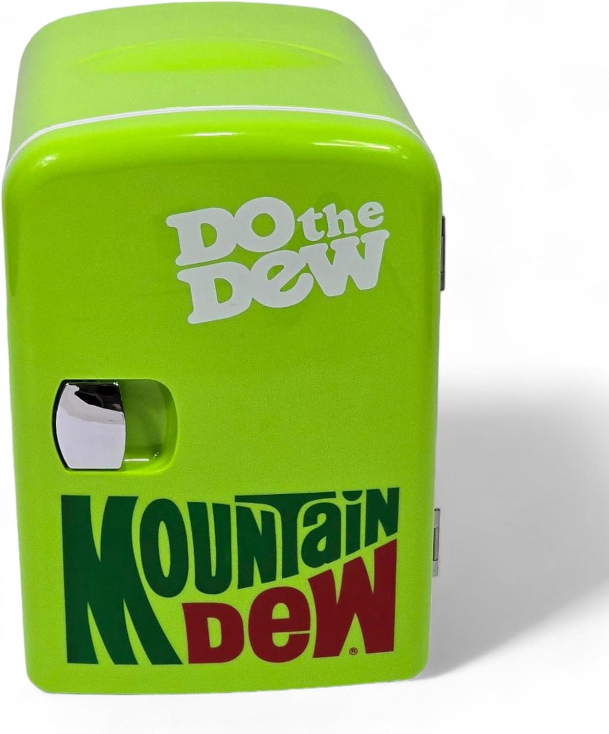 Mountain Dew MIS134MD, Mini Portable Compact Personal Fridge Cooler, 4 Liter Capacity Chills Six 12 oz Cans, 100% Freon-Free & Eco Friendly, Lime