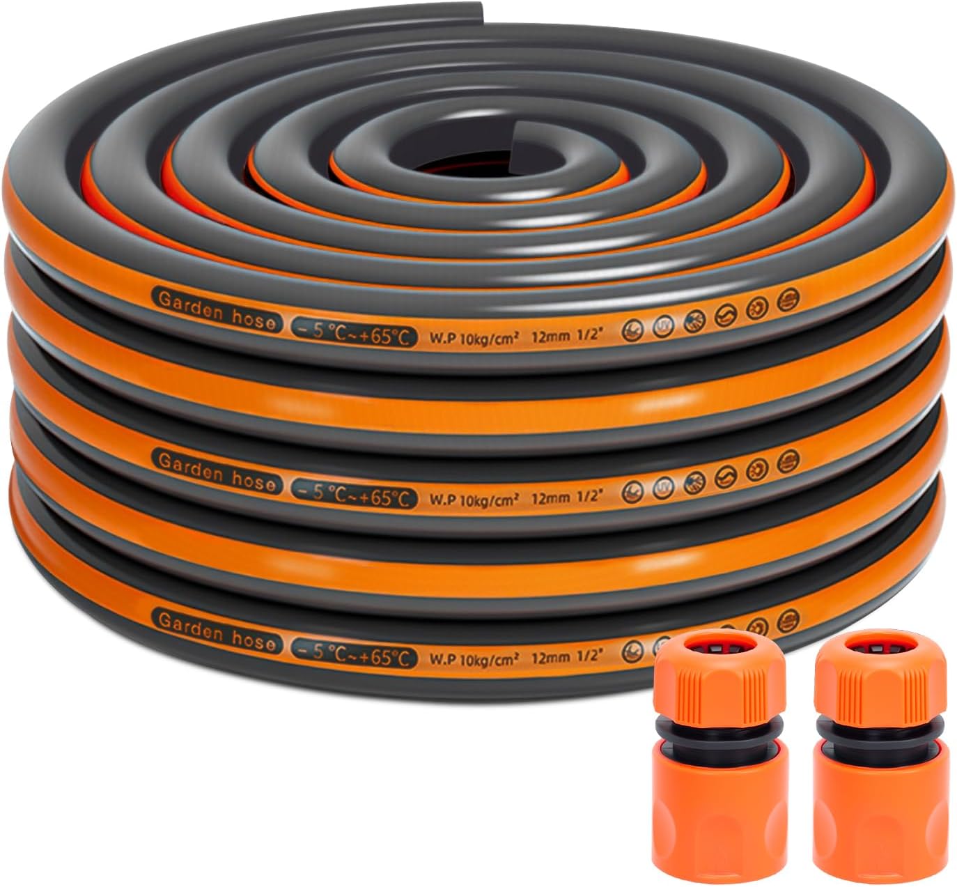 Hose Pipe, 1/2” Heavy Duty Garden Hose, PVC Water Hose with Quick