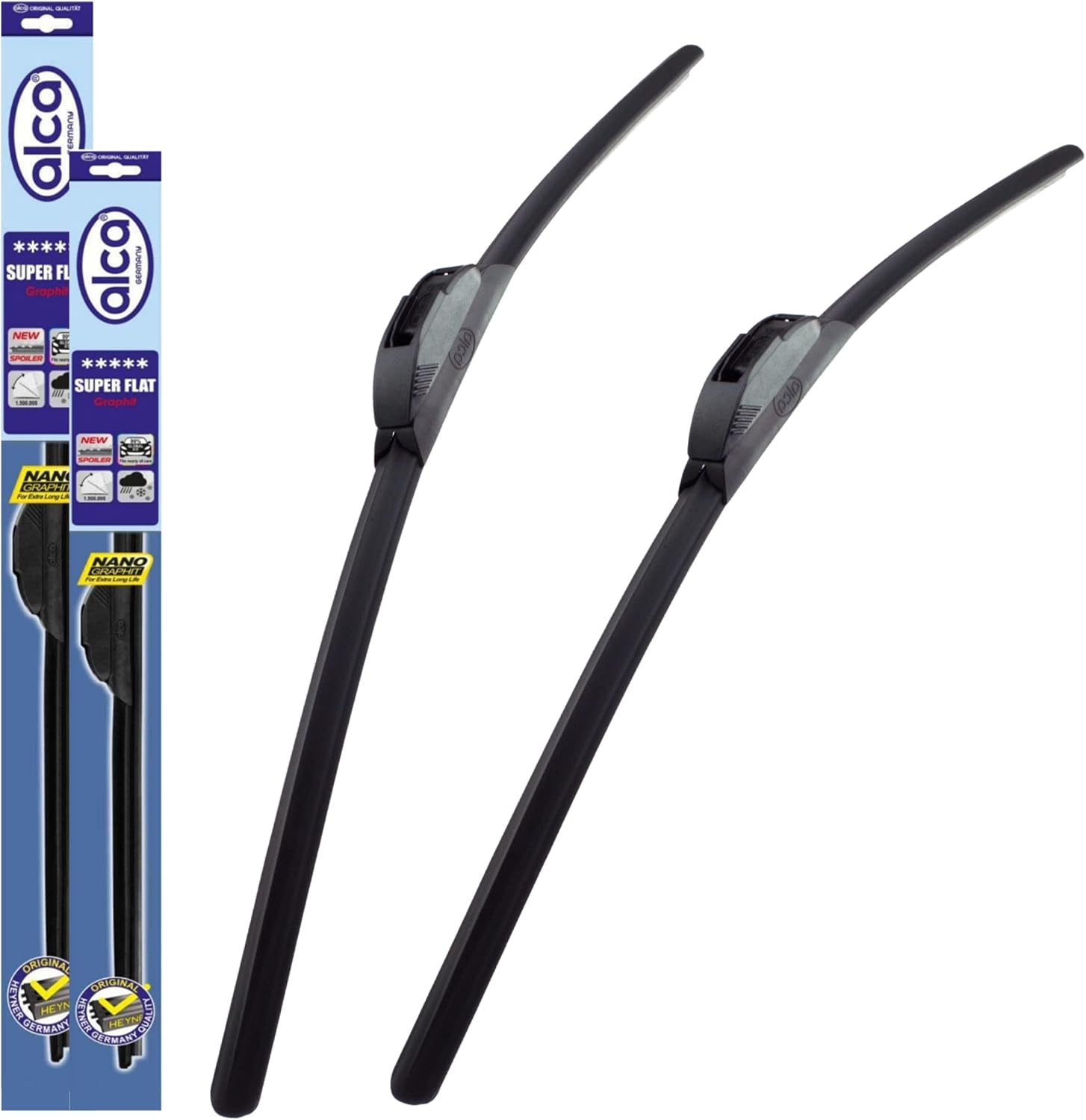 Fits Daihatsu Sirion Models 2005 To 2021 Alca Germany Super Flat Wiper Blades Front Replacement Set ASF2016H