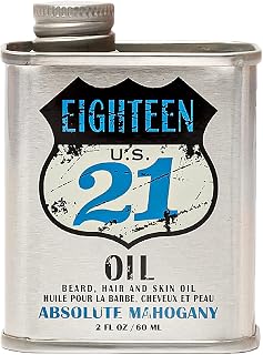 18.21 Man Made Hair, Skin & Beard Oil for Men, 4 Scents - Non-Greasy, Conditioning Balm with Castor Seed, Jojoba, and Argan Oils - Premium Tattoo and Mustache Care Products