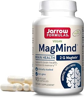 Jarrow Formulas MagMind Brain Health with Magtein (Magnesium L-Threonate), Dietary Supplement for Brain Health, Brain Supplements for Memory Support, 90 Capsules, 30 Day Supply