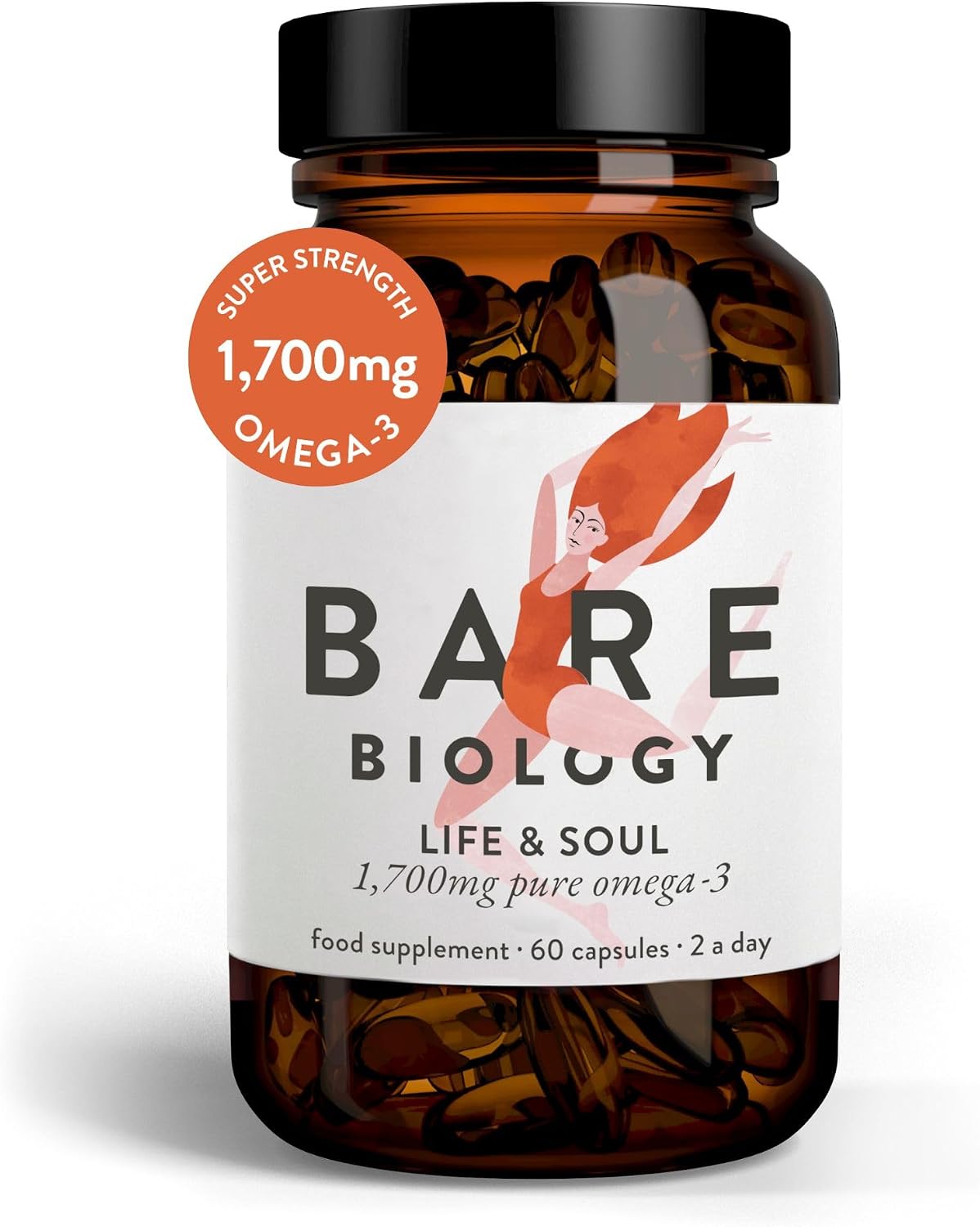 Bare Biology Life & Soul Super Strength Omega 3 Capsules 1700mg per dose
