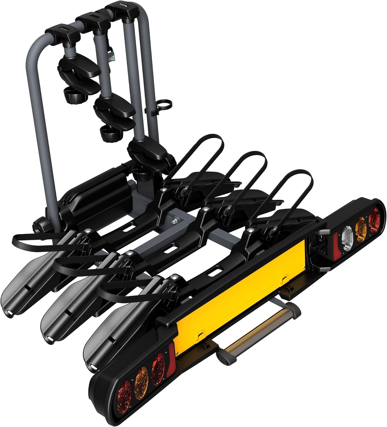 Peruzzo - Pure Instinct hitch bike carrier - Transport 3 bikes (60kg Max) - Fat Bike compatible - Tilt with pedal - Key lock cable included - Assembled and foldable for easy storage