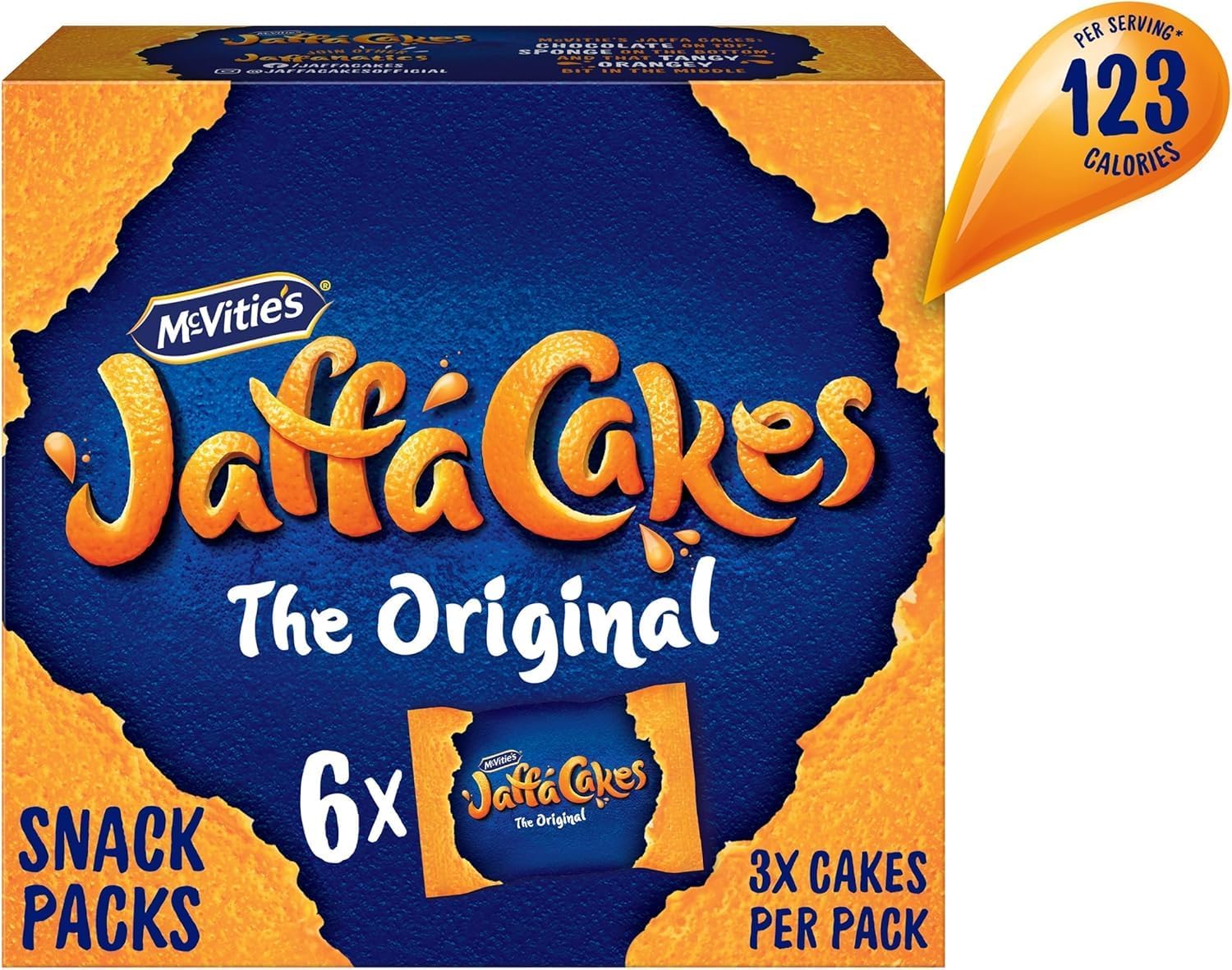 McVitie's Jaffa Cakes Original Biscuits Snack Pack, 6 x 3 Cakes, 198 g