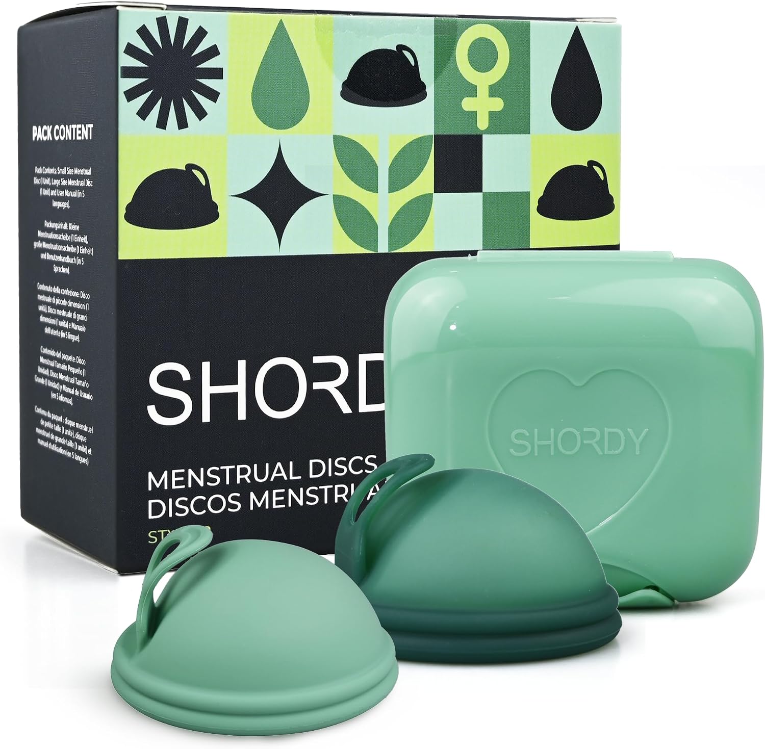 SHORDY Reusable Menstrual Disc Set Small & Large for Beginners, High Cervix