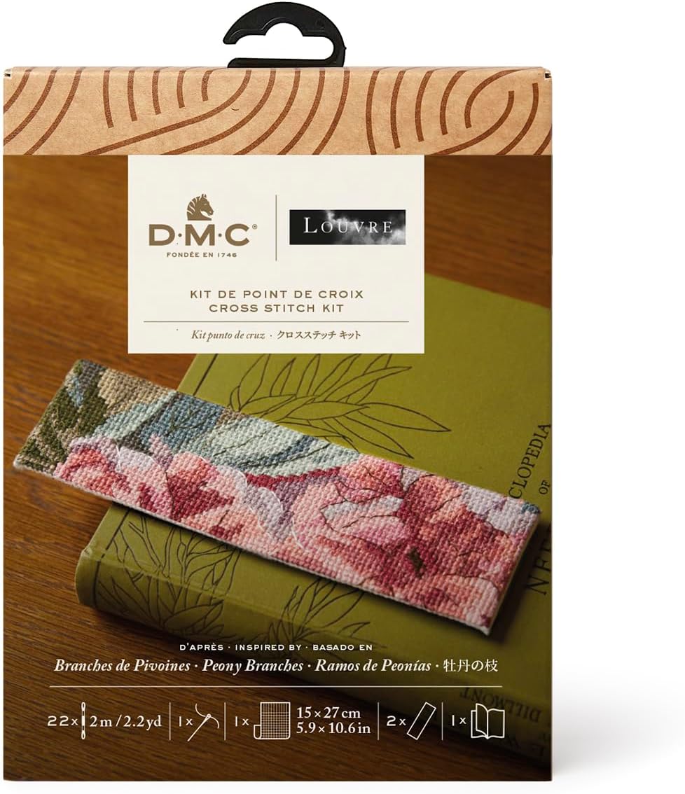 DMC Peony Branches Bookmark Cross Stitch Kit