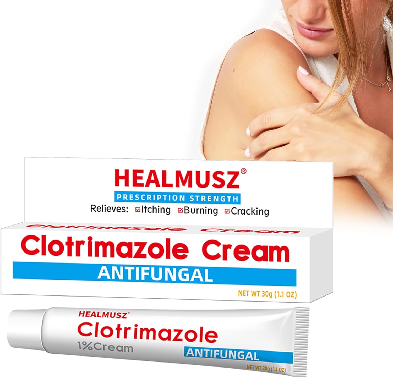 Antifungal Cream - Anti Fungal Skin Cream Relief Jock Itch, Ringworm, Eczema, Effective Athlete's Foot Treatment, Soothes Itching, Fast Soothe Fungal Skin for Face & Body (30g)