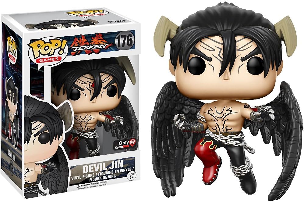 Funko Devil Jin (GameStop Exclusive): Tekken x POP! Games Vinyl Figure & 1 POP! Compatible PET Plastic Graphical Protector Bundle [#176 / 12849 - B]