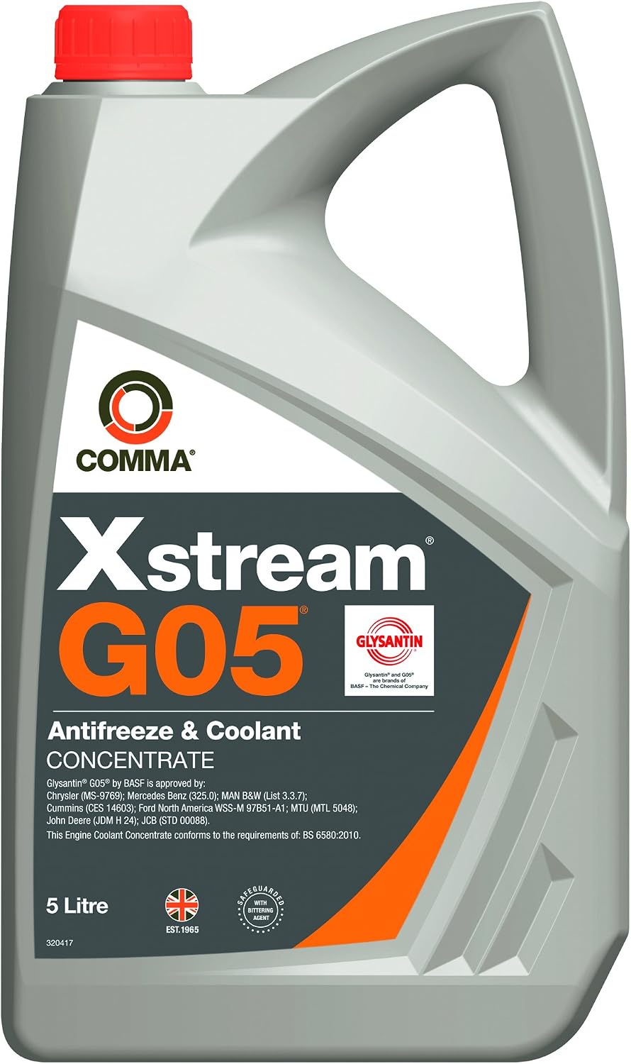 Comma XHD5L Xstream G05 Antifreeze and Coolant Concentrate, 5 Liter, Yellow