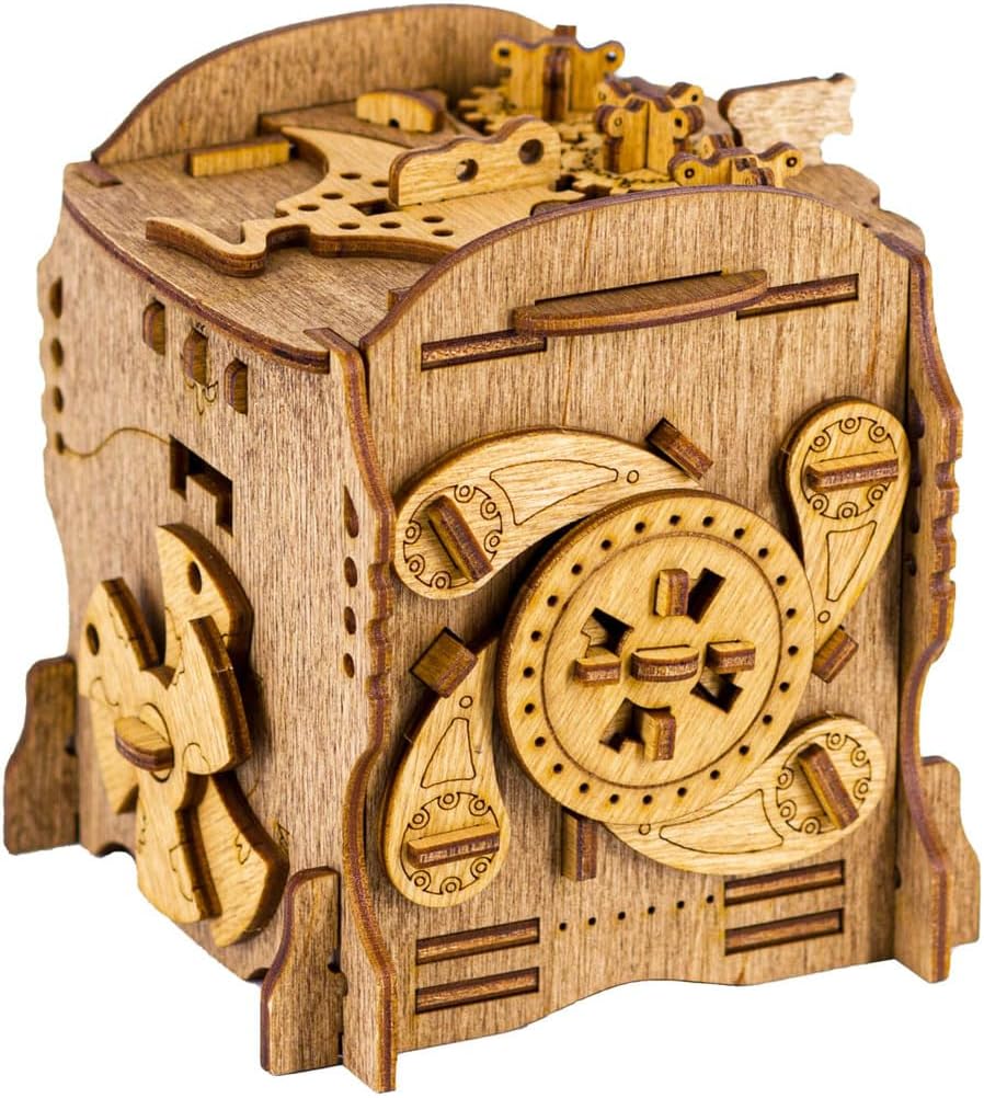 iDventure Cluebox - Captain's Nemo Nautilus - Escape Room Puzzle Box - 3D Wooden Puzzle for Adults - Brain Teaser - Birthday Gift for Men - Money Box