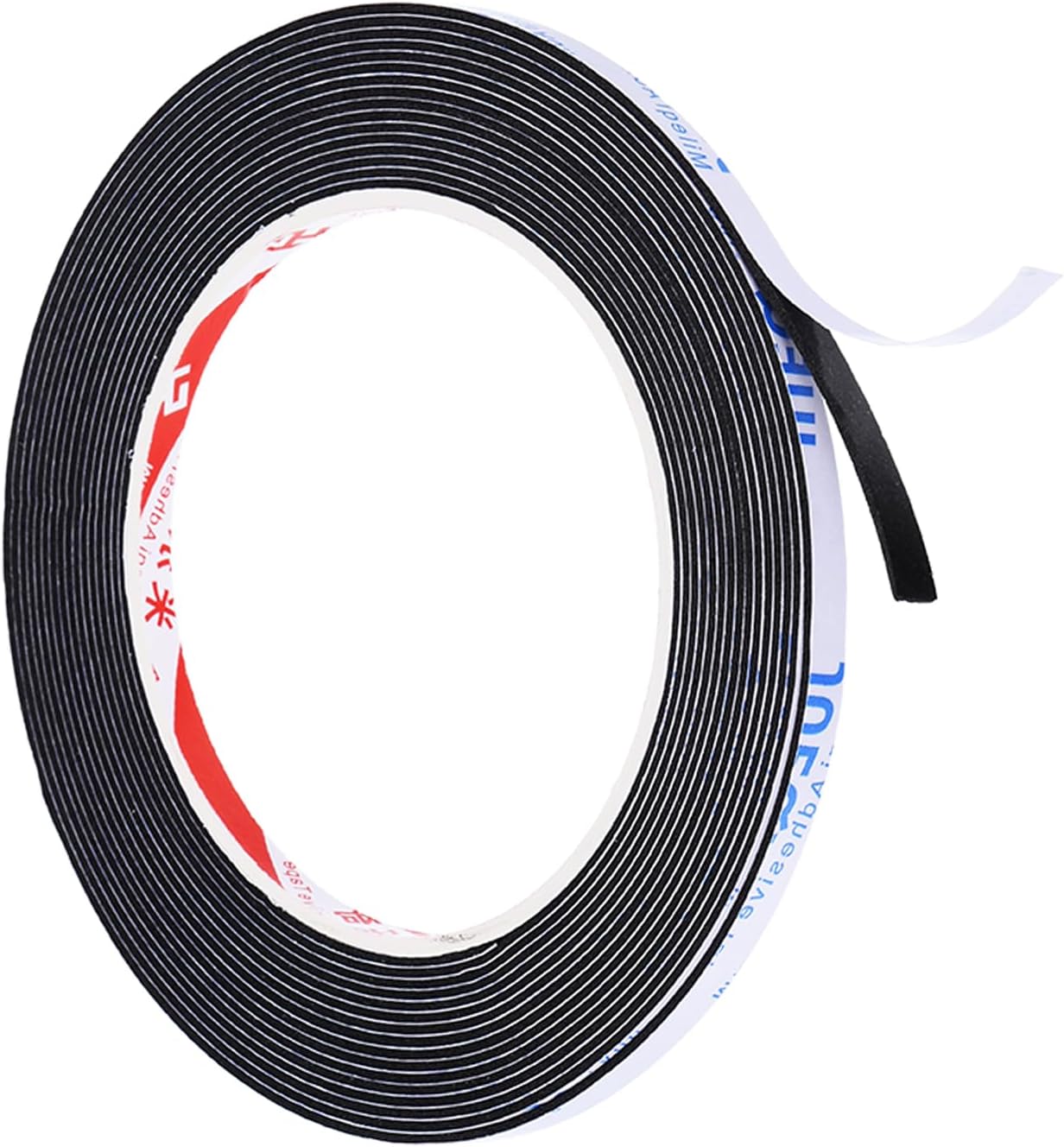 PATIKIL 5m/16.4ft Sealing Foam Tape, 5mm Wide 1mm Thick Single Sided Weather Stripping Door Seal Strip for Window Door Insulation, Black