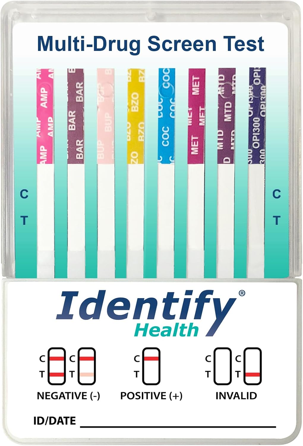 Identify Health Drug Screen Test | 25 Pack | 10 Panel Dip CLIA Waived Instant Urine Marijuana Drug Test Dip Card for AMP,BAR,BUP,BZO,COC,MET,MTD,MOP|OPI,OXY,THC | 1 Second Dip Technology